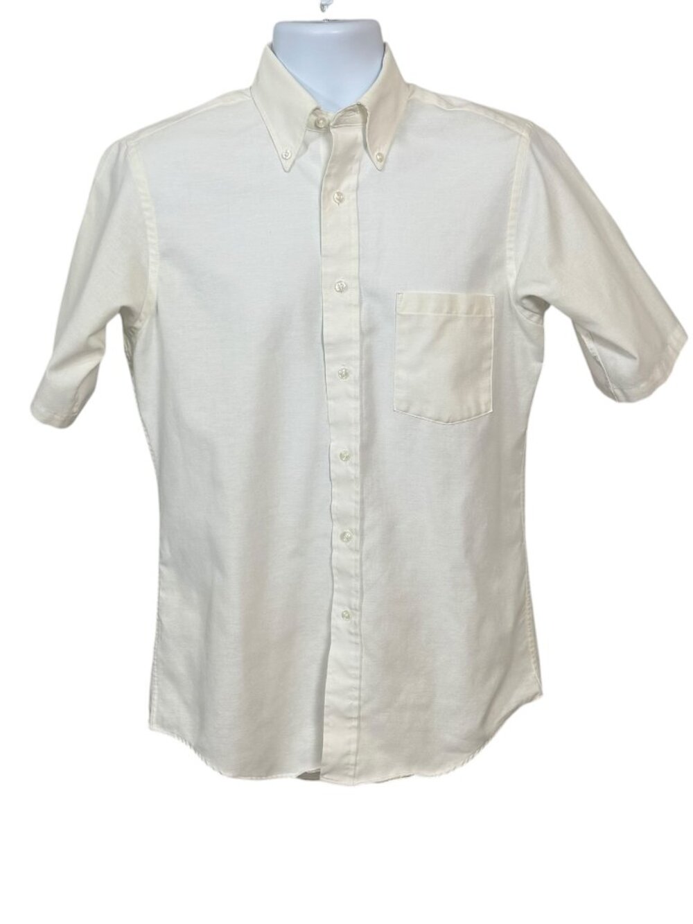 Additions By Van Heusen White Short Sleeve Button Up Dress Shirt Men's 15